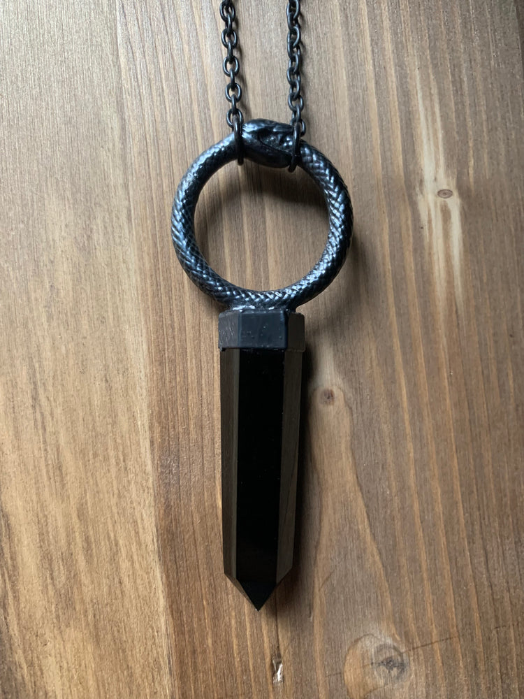 
            
                Load image into Gallery viewer, Ouroboros Obsidian Talisman
            
        
