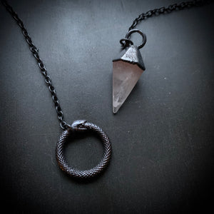 
            
                Load image into Gallery viewer, Ouroboros Lariat Pendulum Necklace - You Choose Stone
            
        